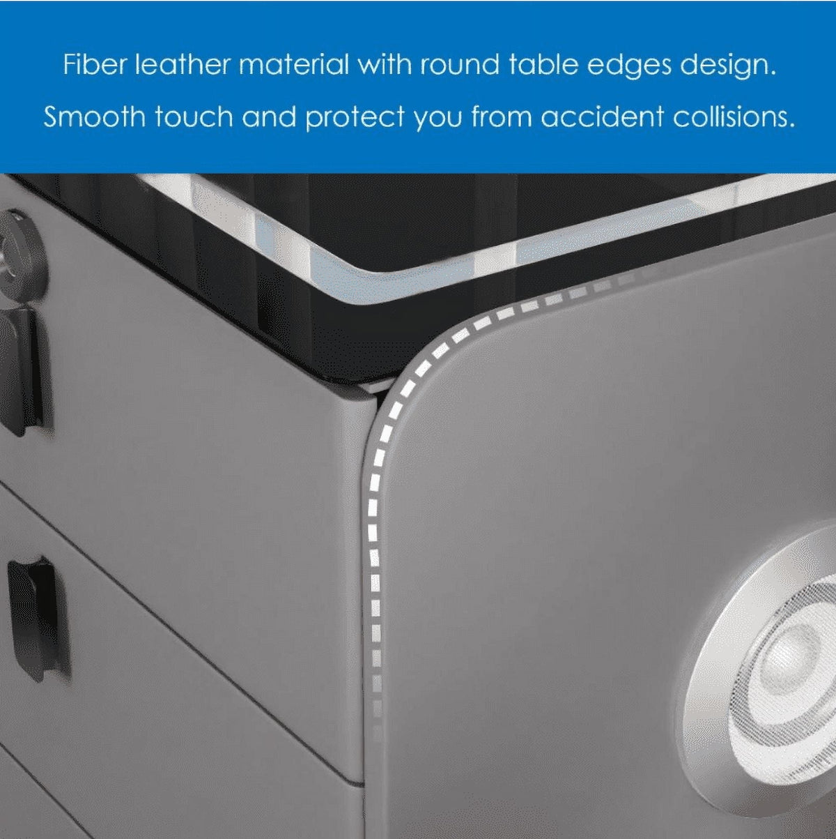 Smart Three-Drawer Bedside Cabinet - Dark Grey with Bluetooth Speaker & Wireless Charging